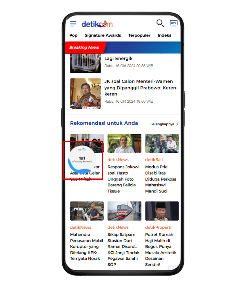 Floating Ads Banner (FAB)